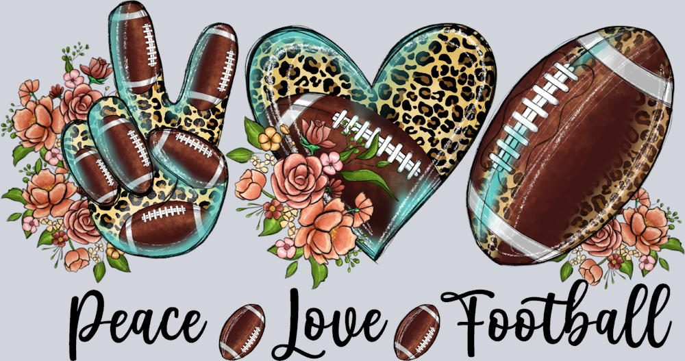Peace Love Football - STK04748 (DTF Transfers)
