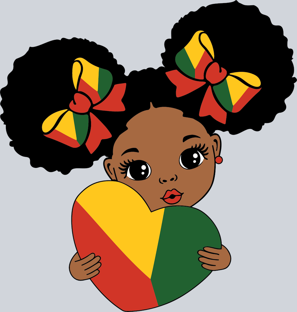 Little Miss Panafrican Heart - STK03638 (DTF Transfers)