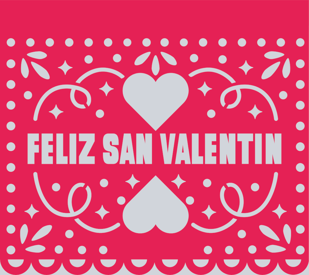 Papel Picado Feliz San Valentin - STK04680 (DTF Transfers)