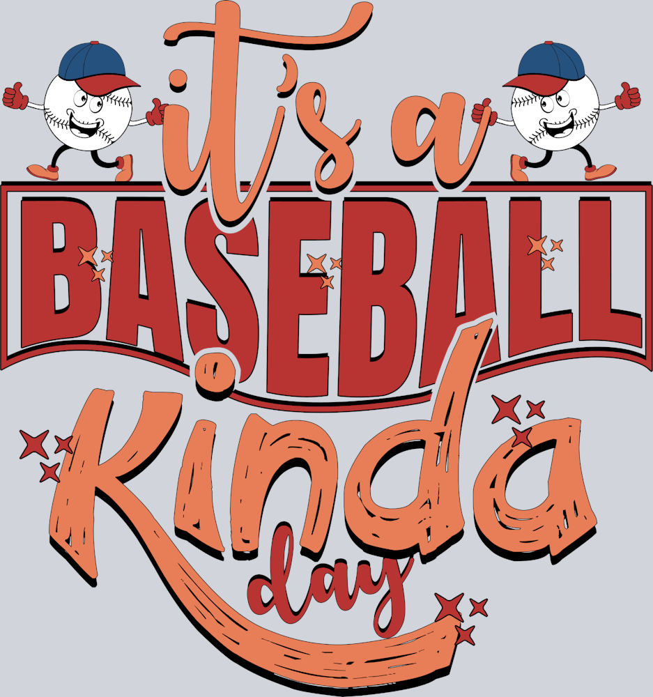 Retro It's A Baseball Kinda Day - STK07373 (DTF Transfers)