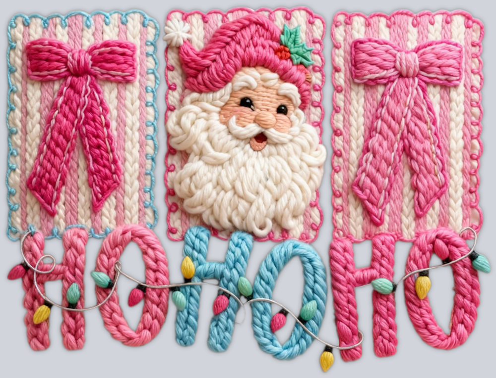 Faux Yarn Ho Ho Ho 3 - STK07495 (DTF Transfers)
