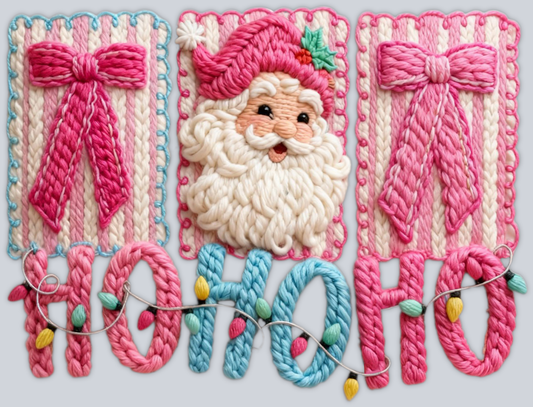 Faux Yarn Ho Ho Ho 3 - STK07495 (DTF Transfers)