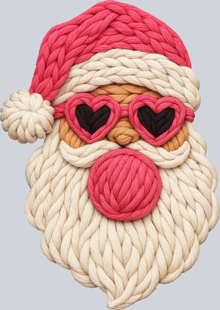 Faux Yarn Pink Santa - STK07507 (DTF Transfers)