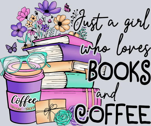 Books Girl Love Books Coffee - STK01045 (DTF Transfers)