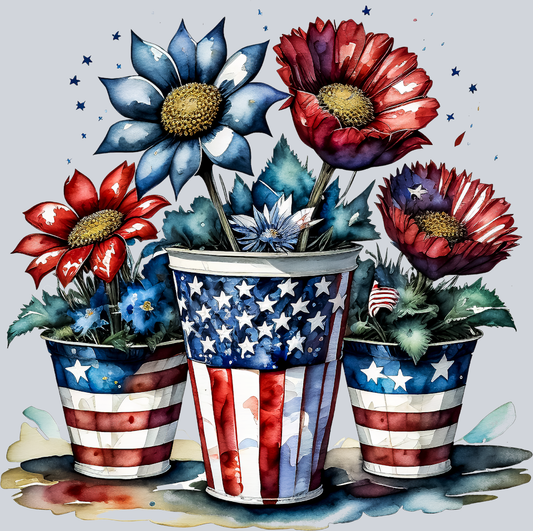 Patriotic Flowers 5 - STK04700 (DTF Transfers)