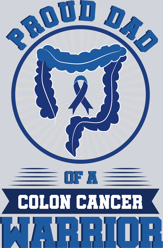 Proud Dad of a Colon Cancer Warrior - Blue - STK07448 (DTF Transfers)