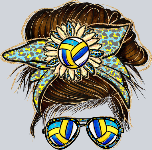 Messy Bun Volleyball - STK04262 (DTF Transfers)