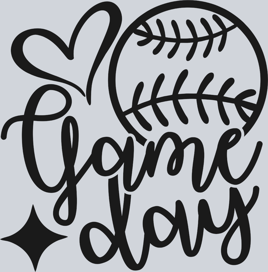 Baseball Game Day - Black - STK00402 (DTF Transfers)