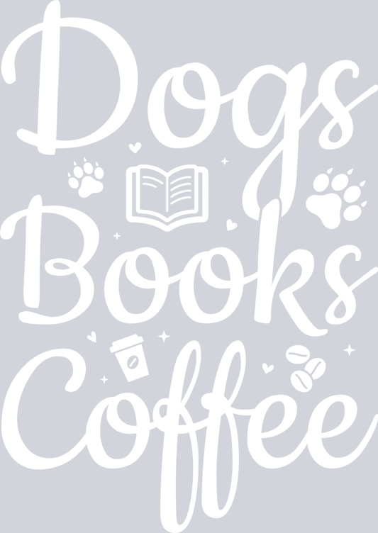 Dogs Books Coffee White - STK01677 (DTF Transfers)