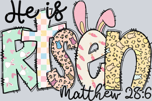 He Is Risen Matthew 28 - STK02641 (DTF Transfers)