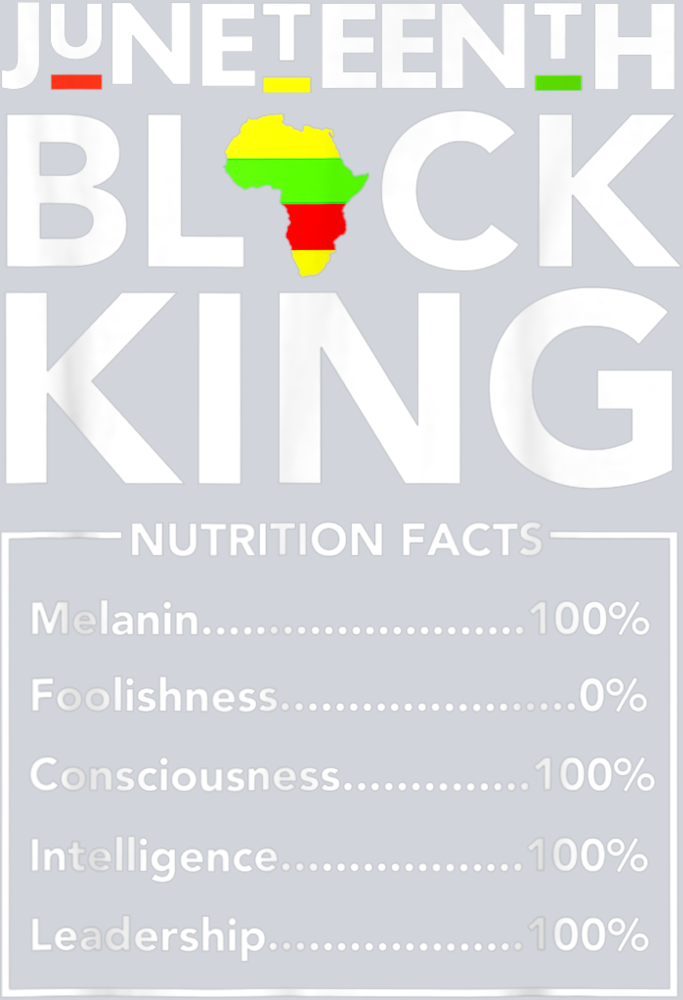 Juneteenth Black King Nutrition Facts - STK03360 (DTF Transfers)