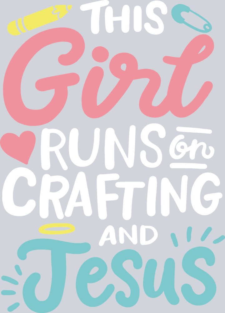 This Girl Runs On Crafting and Jesus 2 - STK07685 (DTF Transfers)