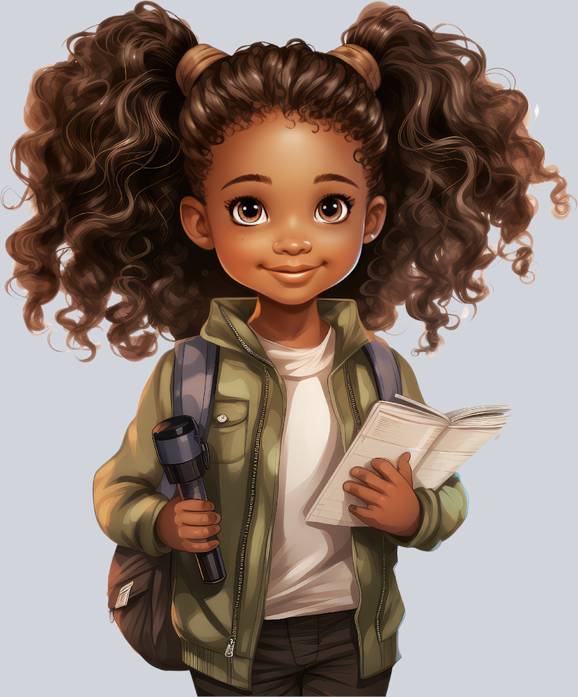 Cute Black Girl Back To School 23 - STK01558 (DTF Transfers)