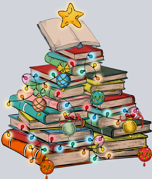 Christmas Teacher Book Stack - STK01333 (DTF Transfers)