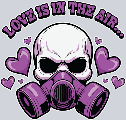 Love Is In The Air Gas Mask - STK03743 (DTF Transfers)