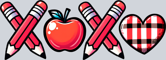Pencil Apple Xoxo - STK04805 (DTF Transfers)