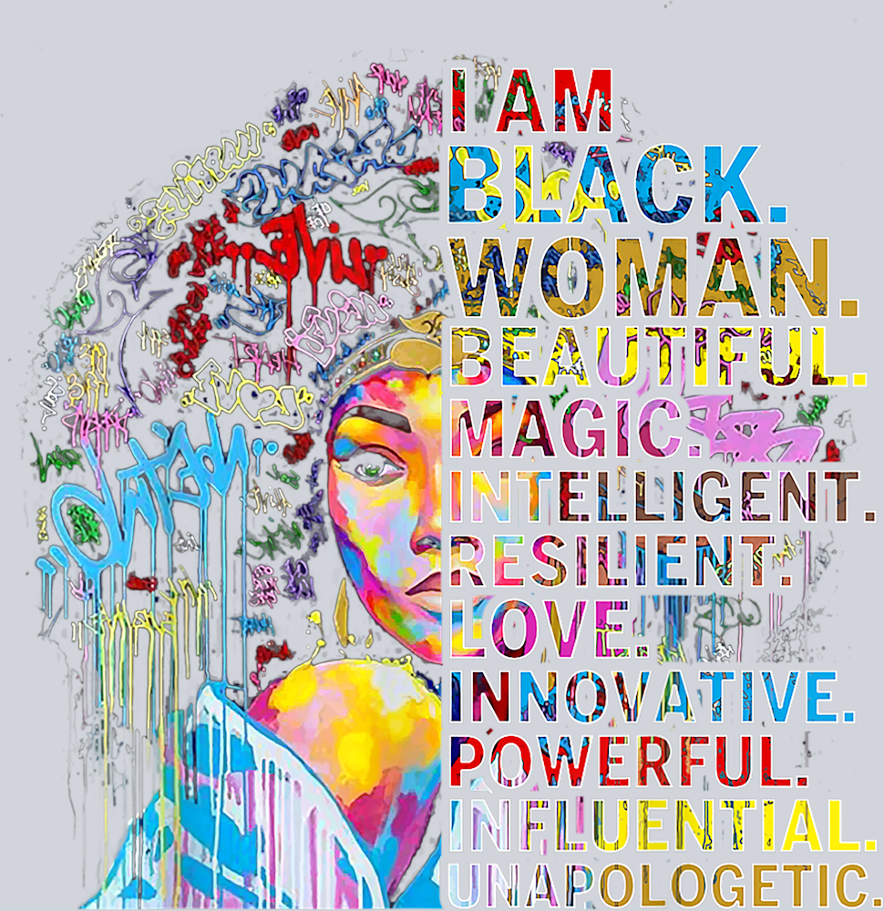 I Am Black Woman Beautiful Magic - STK02867 (DTF Transfers)