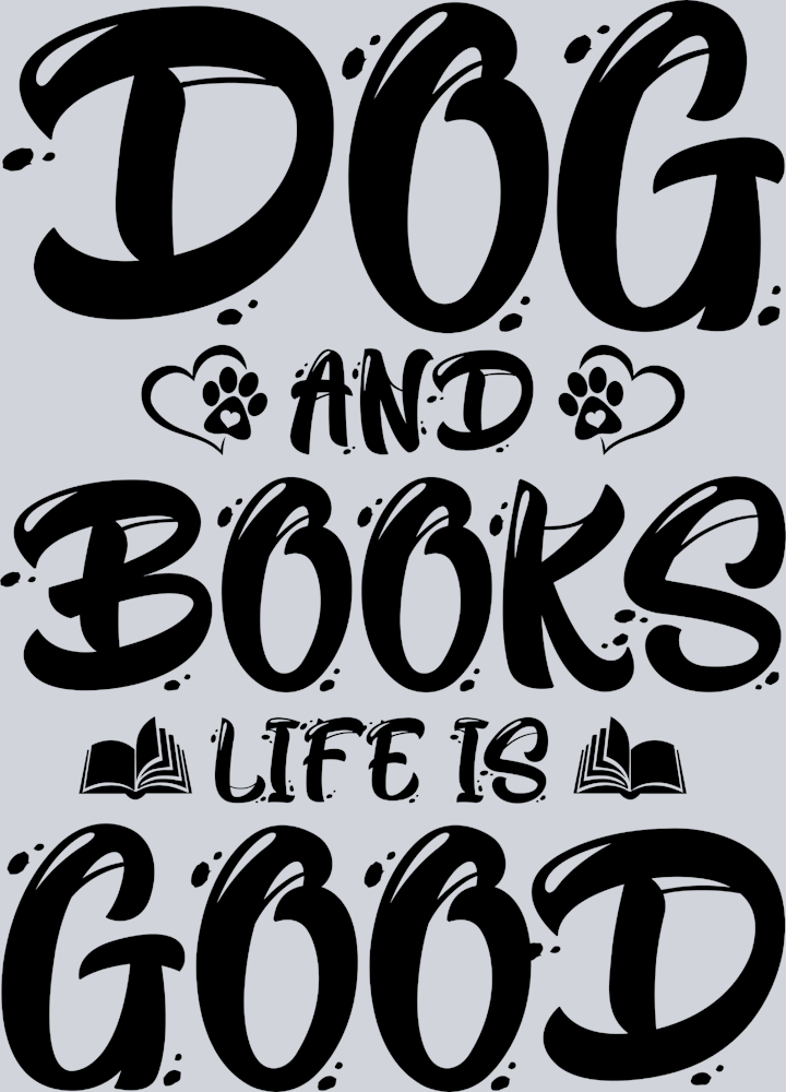 Pets Dogs Books Good Black - STK04848 (DTF Transfers)