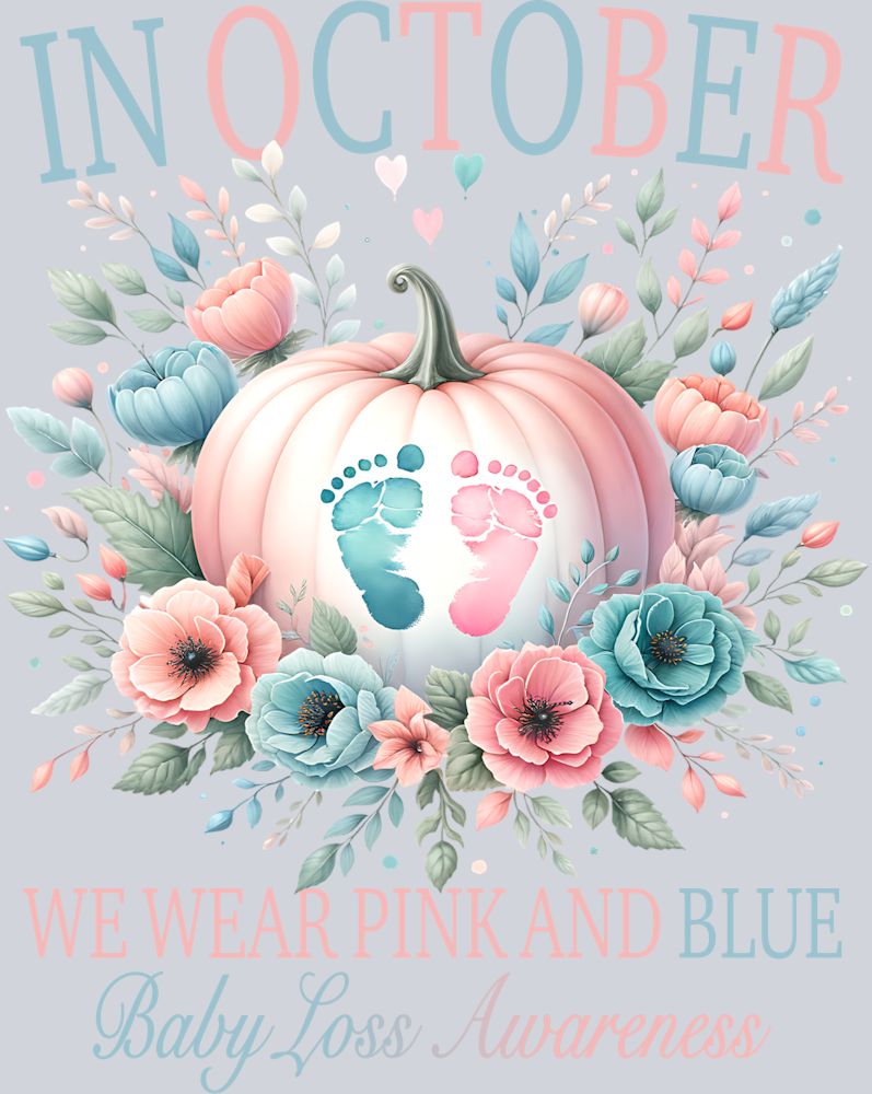 Pink and Blue Pumpkin Loss - STK07318 (DTF Transfers)