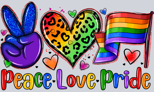 Peace Love Pride Flag - STK04776 (DTF Transfers)