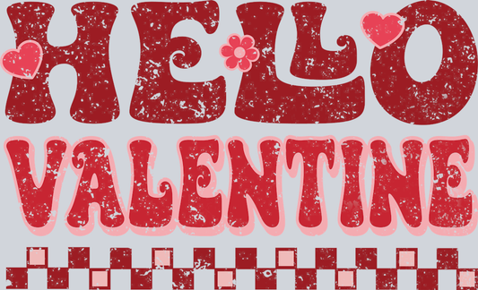 Retro Hello Valentine Red - STK05204 (DTF Transfers)