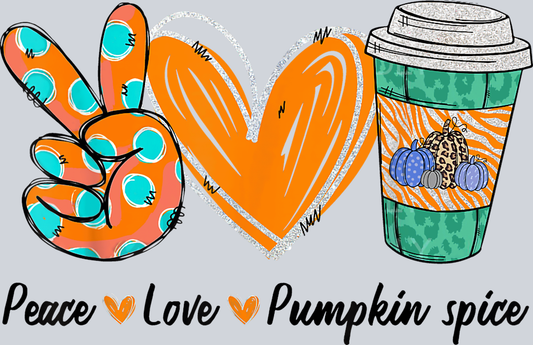 Peace Love Pumpkin Spice 5 - STK04786 (DTF Transfers)