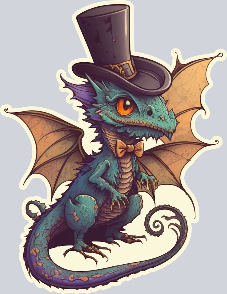 Dragon Top Hat 2 - STK01724 (DTF Transfers)