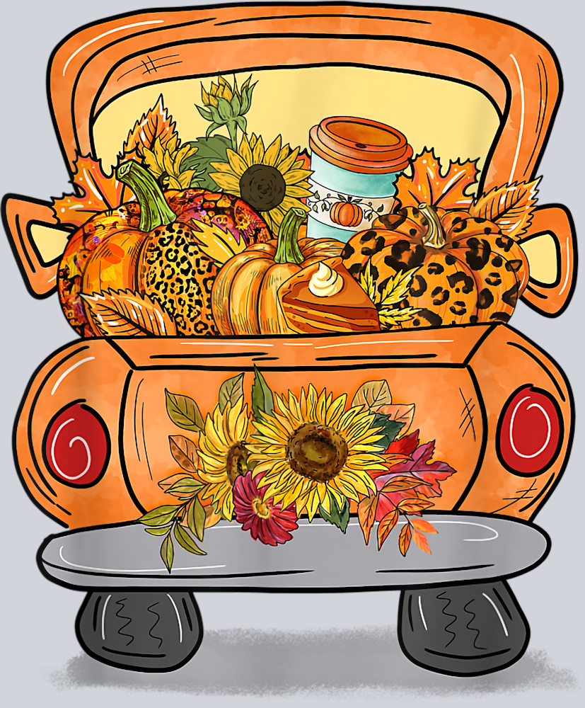 Pumpkin Truck Leopard Fall Vibes - STK05097 (DTF Transfers)