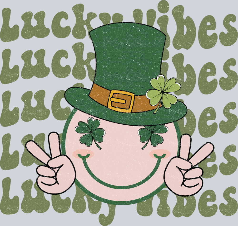 Retro Lucky Vibes Smiley - STK05217 (DTF Transfers)