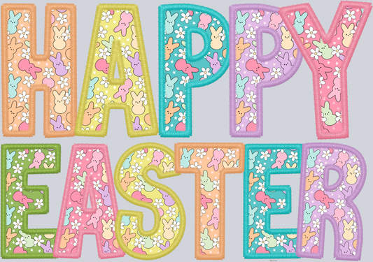 Happy Easter Faux Stitch - STK02538 (DTF Transfers)