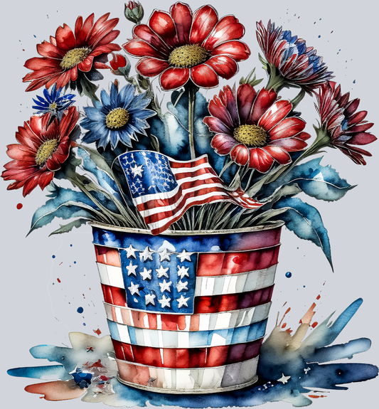 Patriotic Flowers 4 - STK04699 (DTF Transfers)