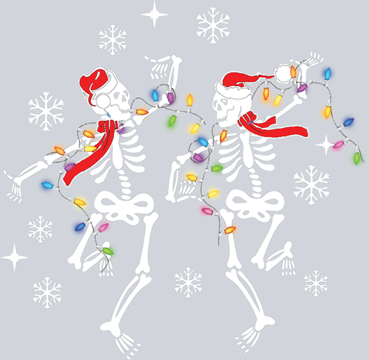 Christmas Two Skeleton Dancing - STK01338 (DTF Transfers)