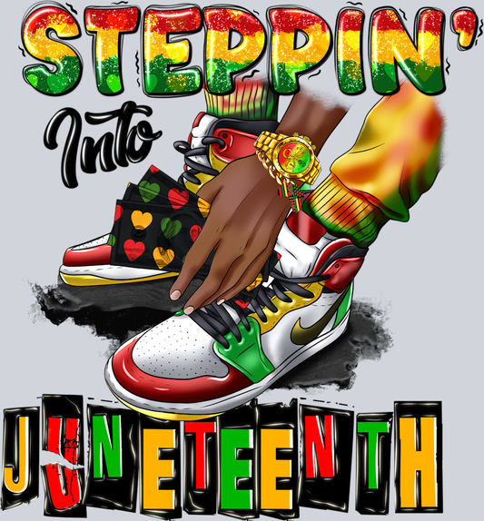 Steppin Into Juneteenth Sneakers - STK05817 (DTF Transfers)