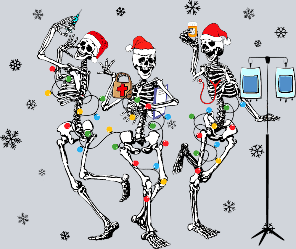 Christmas Med Staff Skeletons - STK01323 (DTF Transfers)