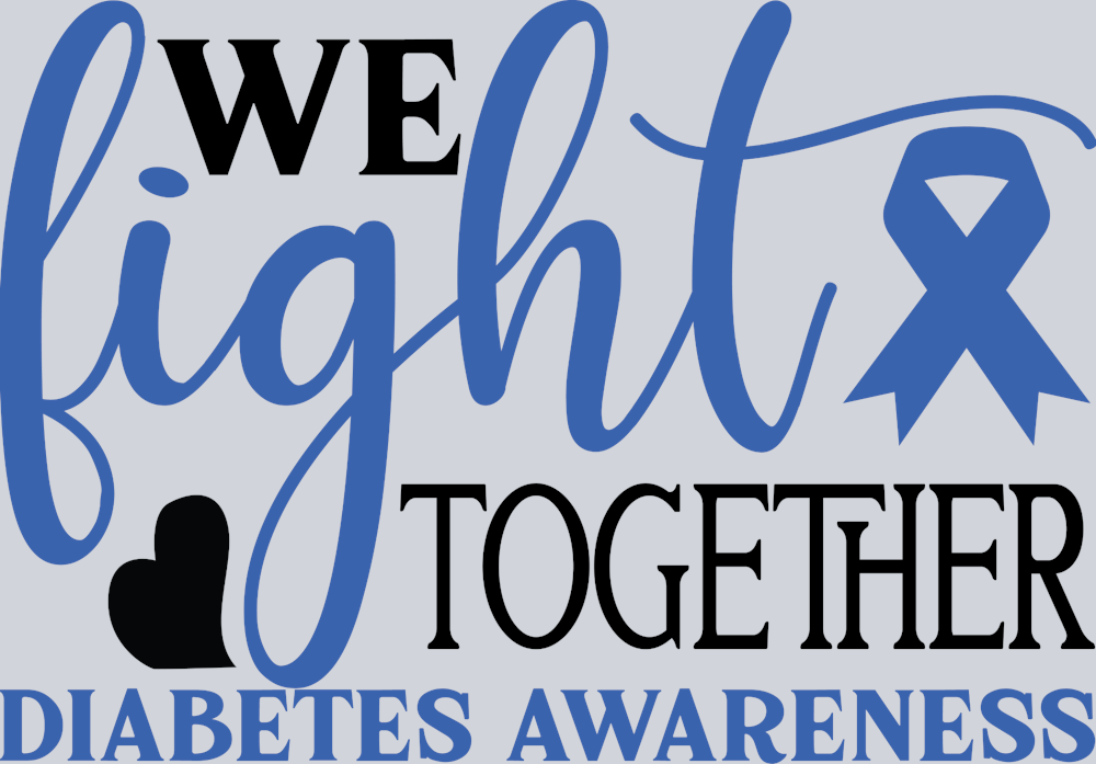 Diabetes We Fight Together Ribbon - STK01642 (DTF Transfers)