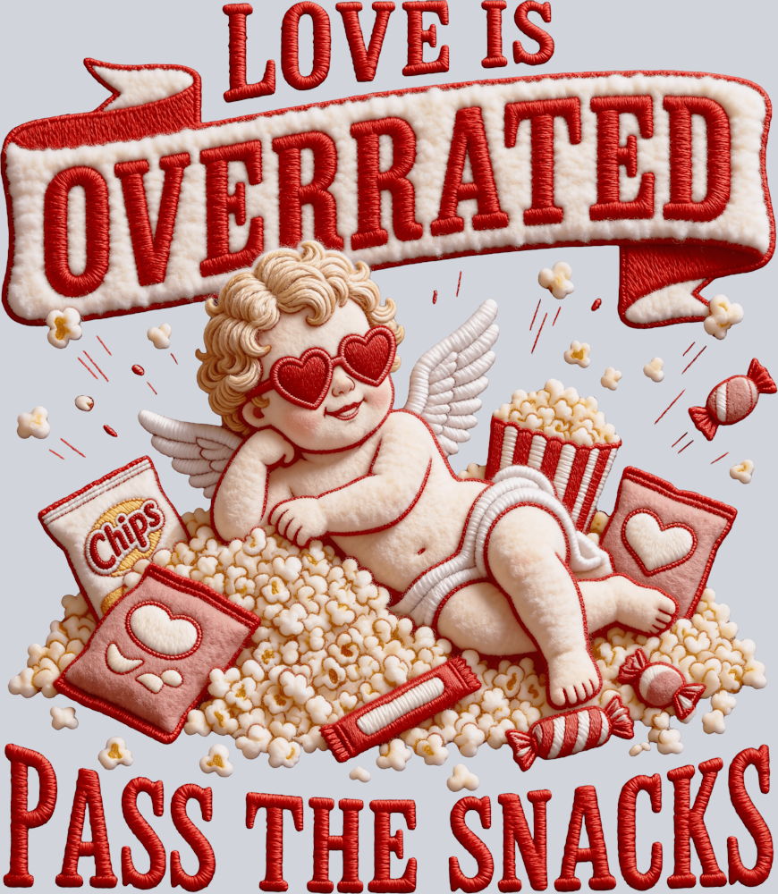 Love is Overrated Pass the Snacks - STK07635 (DTF Transfers)