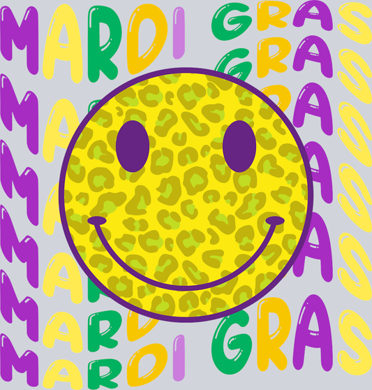 Mardi Gras Smiley - STK04101 (DTF Transfers)