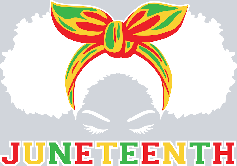 Double Messy Bun Juneteenth White - STK01712 (DTF Transfers)