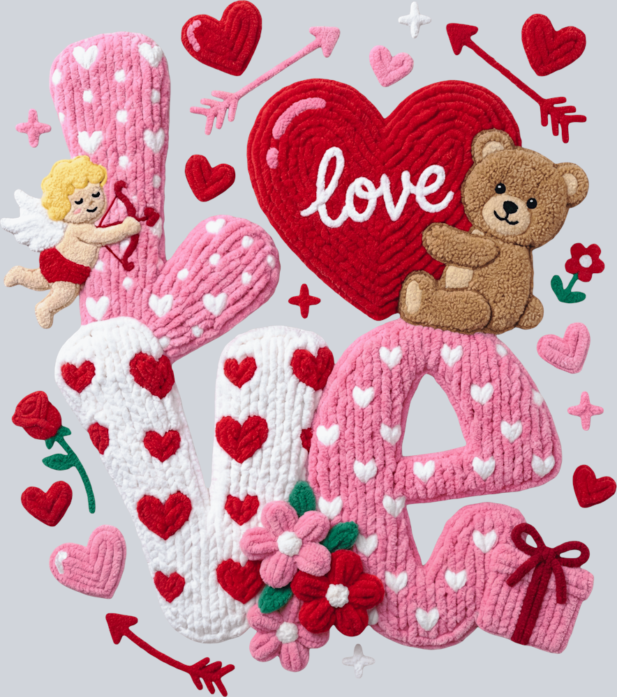 Love Faux-Yarn - STK07534 (DTF Transfers)
