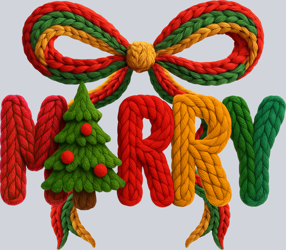 Faux Yarn Merry - STK07506 (DTF Transfers)