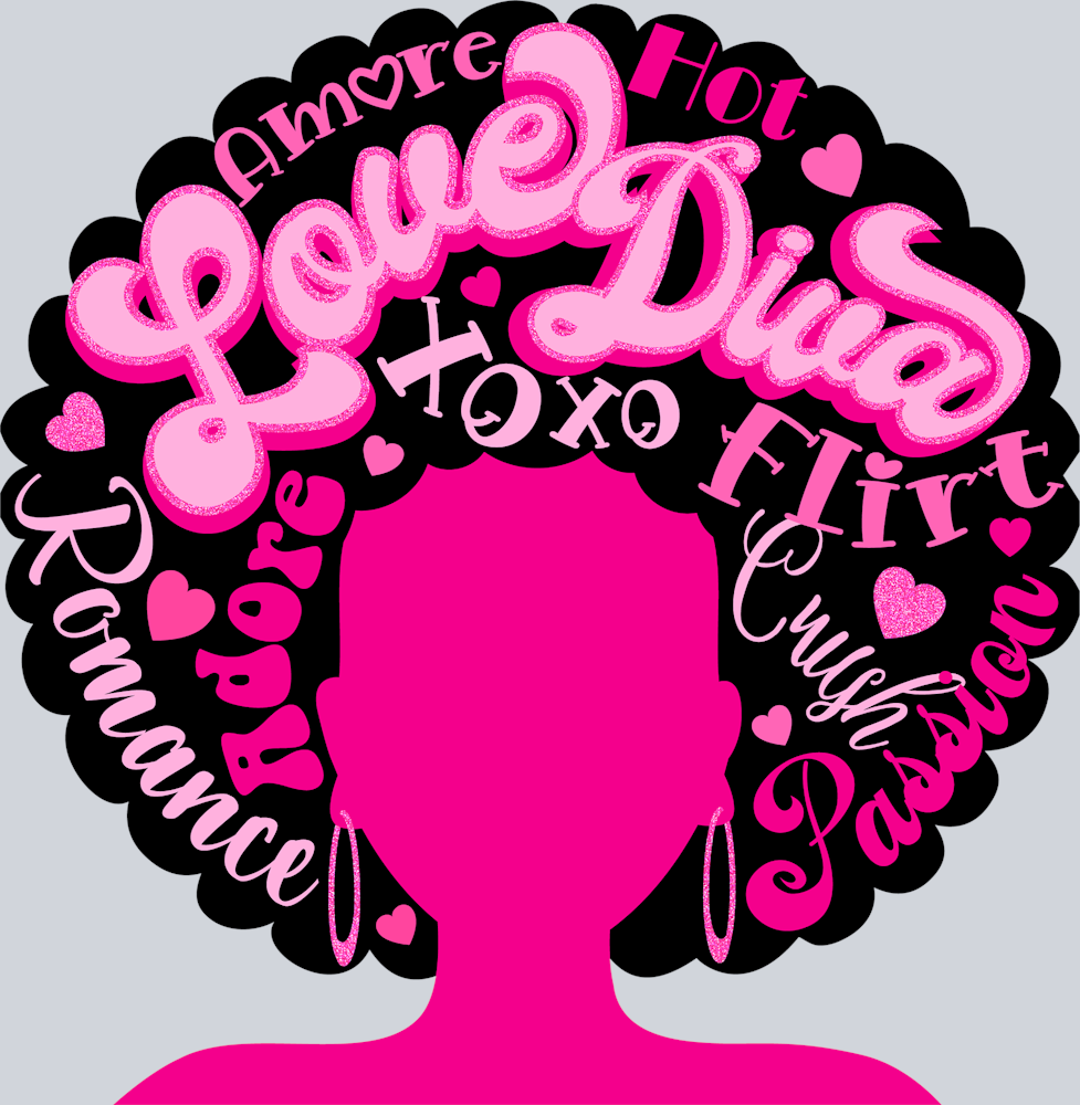 Love Diva Pink Afro - STK03716 (DTF Transfers)