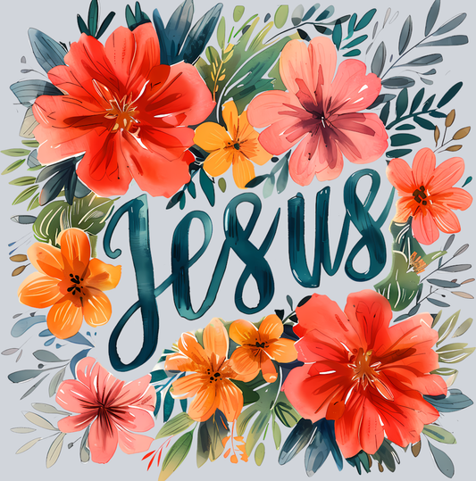 Jesus 2 Floral - STK03313 (DTF Transfers)