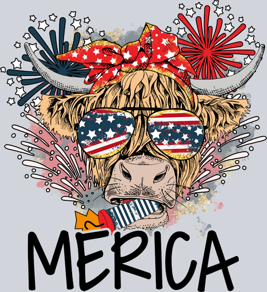 Merica Cow - STK04214 (DTF Transfers)
