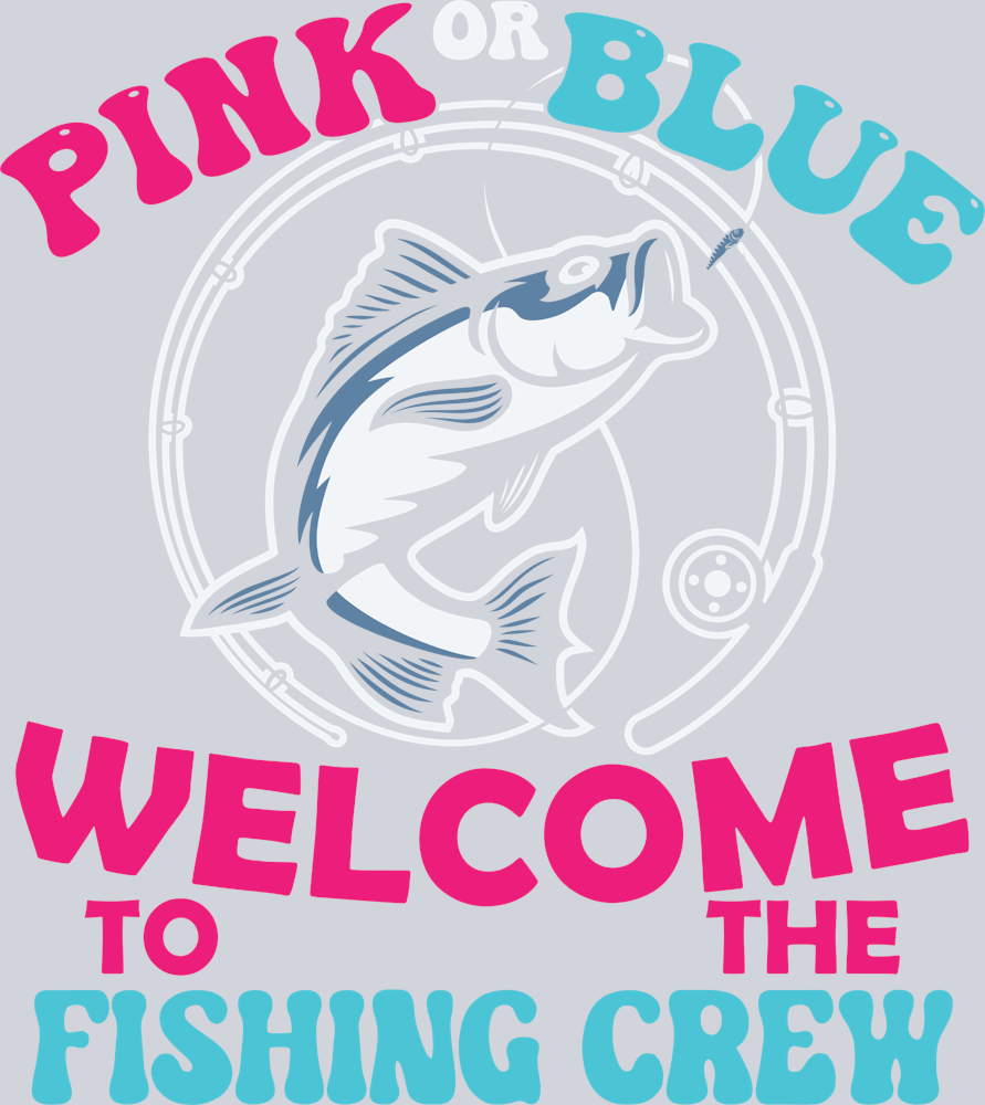 Sports Pink Blue Fishing Crew - STK05741 (DTF Transfers)