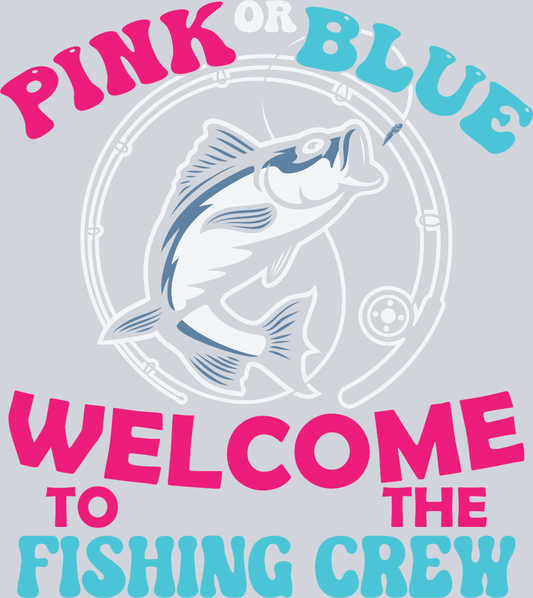 Sports Pink Blue Fishing Crew - STK05741 (DTF Transfers)