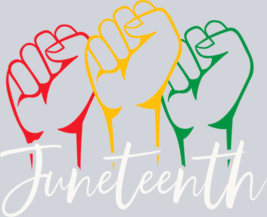 Juneteenth 3 Fists - White - STK03334 (DTF Transfers)
