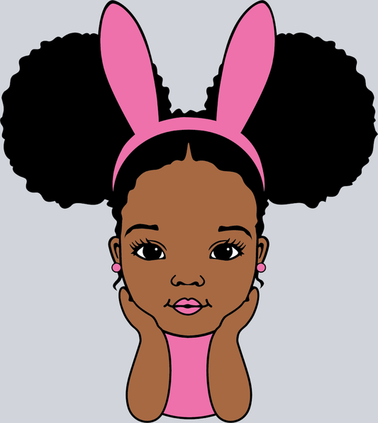 Black Girl Bunny Ears - STK00625 (DTF Transfers)