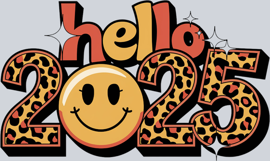 Hello 2025 Smiley - STK02677 (DTF Transfers)