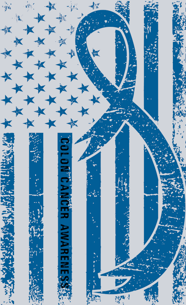 Colon Cancer Awareness Vertical Flag 2 - black - STK07438 (DTF Transfers)