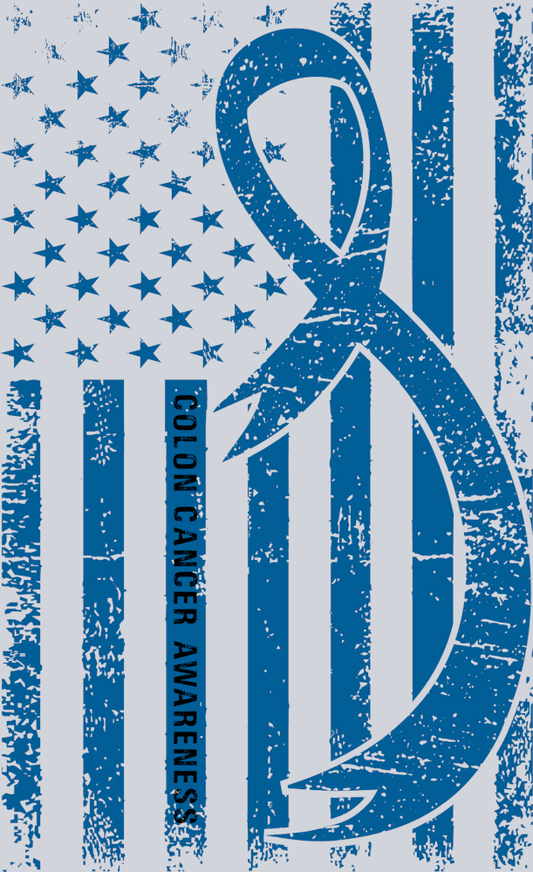 Colon Cancer Awareness Vertical Flag 2 - black - STK07438 (DTF Transfers)